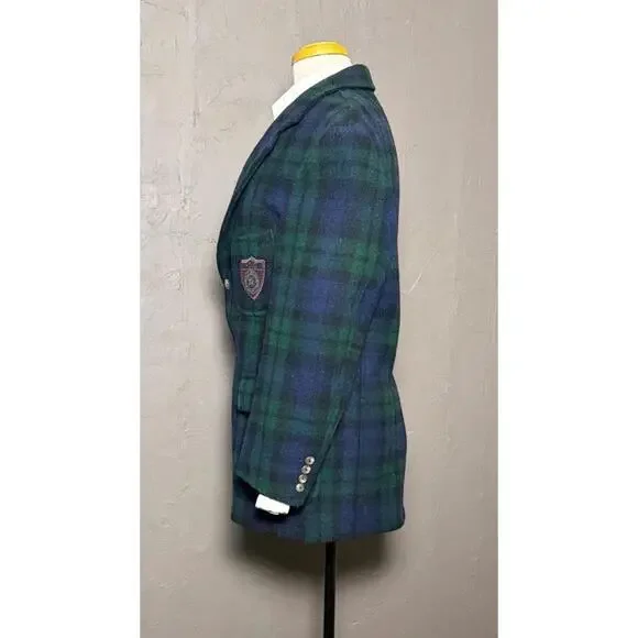 Vintage 1980's Plaid Wool Blazer from POLO by Ralph Lauren size M-L Tartan